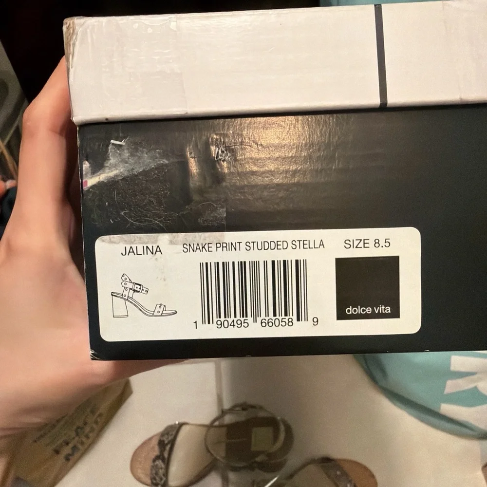 Dolce Vita Snake Print Sandals in Brown and Cream